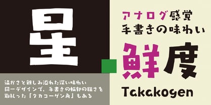 Takakohgen Font Poster 2
